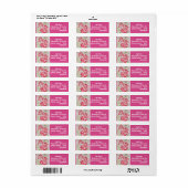 Pink Rose Flower Floral Return Address Labels (Full Sheet)