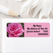Pink Rose Flower Floral Return Address Labels (Insitu)