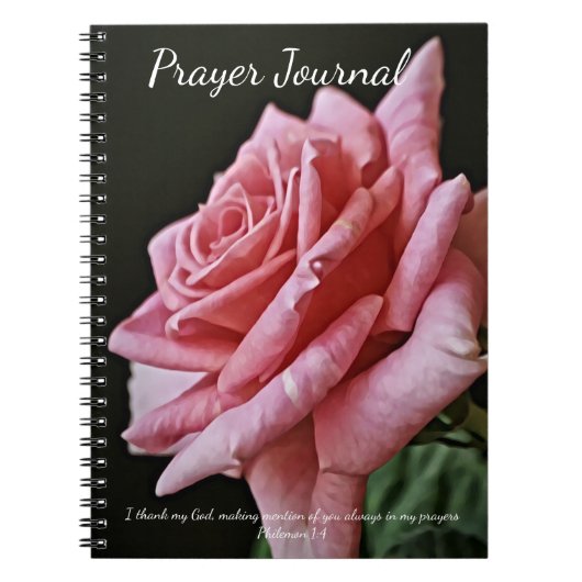 Pink Rose Flower Prayer Journal Notitieboek (Voorkant)