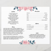 PINK ROSE FLOWER | Sjabloon van het begrafenisprog (Achterkant)