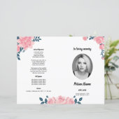 PINK ROSE FLOWER | Sjabloon van het begrafenisprog (Staand voorkant)