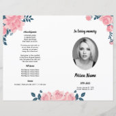 PINK ROSE FLOWER | Sjabloon van het begrafenisprog (Voorkant)