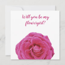 Pink Rose Flower, wil je mijn flowergirl kaart zij