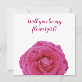Pink Rose Flower, wil je mijn flowergirl kaart zij