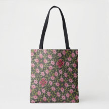 Pink Rose Flowered Travel Canvas tas