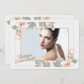 Pink Rose foto Lijst Uitnodiging (Voorkant / Achterkant)