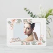 Pink Rose foto Lijst Uitnodiging (Staand voorkant)
