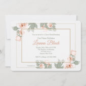 Pink Rose foto Lijst Uitnodiging (Achterkant)