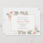 Pink Rose foto Lijst Uitnodiging (Achterkant)