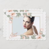 Pink Rose foto Lijst Uitnodiging (Voorkant / Achterkant)