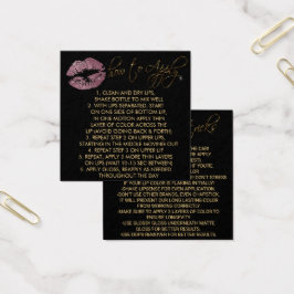 Pink Rose Glitter Lips 2 - Hoe aan te brengen Vierkante Visitekaartjes