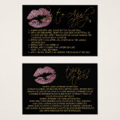 Pink Rose Glitter Lips - Hoe aan te brengen Visitekaartjes (Voorkant /achterkant)