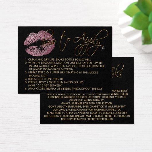 Pink Rose Glitter Lips - Hoe aan te brengen Visitekaartjes (Bureau)