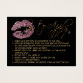 Pink Rose Glitter Lips - Hoe aan te brengen Visitekaartjes (Voorkant)