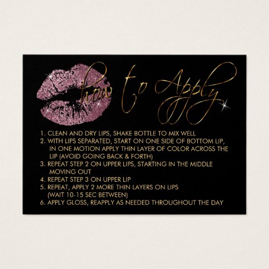 Pink Rose Glitter Lips - Hoe aan te brengen Visitekaartjes (Voorkant)