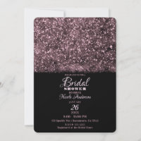 Pink Rose Glitter Sparkling Lights Bridal Shower