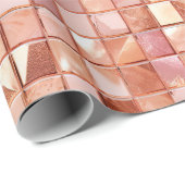 Pink Rose Gold Abstract Cadeaupapier (Rol Hoek)