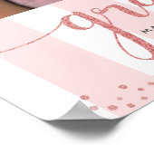 Pink Rose Gold Afstuderen 3 Photo Glitter Script Poster (Hoek)
