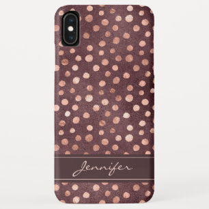 Pink Rose Gold - Bourgogne Polka Dot Pattern Case-Mate iPhone Case