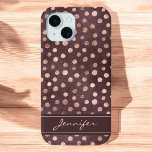 Pink Rose Gold - Bourgogne Polka Dot Pattern Case-Mate iPhone Case<br><div class="desc">Blush Pink - Roos Gold Faux Folie en Bourgondische Waterverf Achtergrond met Girly Hand Drawn Polka Dot Pattern Smart Phone Case die u kunt toevoegen jouw naam - monogram aan. Neem contact op met de ontwerper als u aanvullende overeenkomende items wilt.</div>