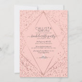 Pink Rose Gold Confetti Terrarium Bachelorette Kaart (Voorkant)