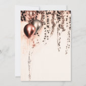 Pink Rose Gold Cream Metallic Ballonnen Sweet 16 Kaart (Achterkant)