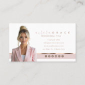 Pink Rose Gold Crown Visitekaartje (Achterkant)