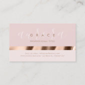 Pink Rose Gold Elegance Visitekaartje (Achterkant)