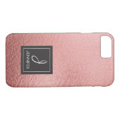 Pink Rose Gold Faux Folie Monogram Case-Mate iPhone Case (Achterkant (Horizontaal))