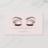 Pink Rose Gold Glamour Make-up Artist Visitekaartje (Voorkant)