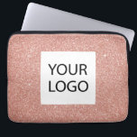 Pink Rose Gold Glitter - Aangepaste Logo Promotion Laptop Sleeve<br><div class="desc">Roze Rose Gold Faux Glitter en Sparkle Elegant Custom Logo Promotionele Laptop Tas of Sleeve Promotionele Hoesje. Dit hoesje kan worden aangepast om uw bedrijf of zakelijke logo op te nemen.</div>