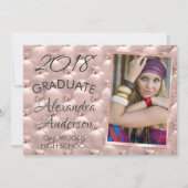 Pink Rose Gold Glitter Afstuderen aangekondigd Kaart (Voorkant)