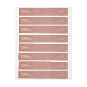 Pink Rose Gold Glitter Effect Retouradres (Vel)