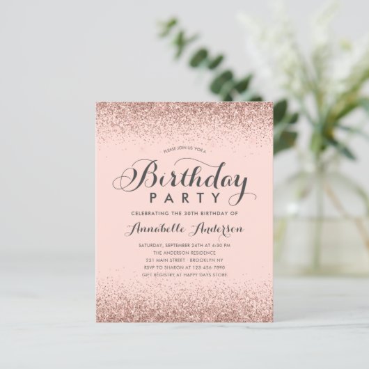 Pink Rose Gold Glitter Elke dag van de dag (Staand voorkant)