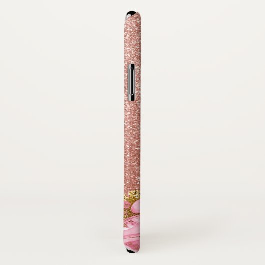 Pink Rose Gold Glitter en Sparkle Marble Case-Mate iPhone Case (Achterkant / rechts)