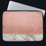Pink Rose Gold Glitter en Sparkle Marble Laptop Sleeve<br><div class="desc">Roze Rose Gold Faux Glitter en Sparkle Elegant Marble Stone Sleeve.</div>