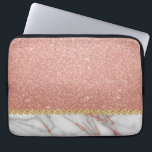 Pink Rose Gold Glitter en Sparkle Marble Laptop Sleeve<br><div class="desc">Roze Rose Gold Faux Glitter en Sparkle Elegant Marble Stone Sleeve.</div>