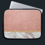 Pink Rose Gold Glitter en Sparkle Marble Laptop Sleeve<br><div class="desc">Roze Rose Gold Faux Glitter en Sparkle Elegant Marble Stone Sleeve.</div>