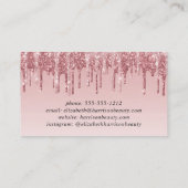 Pink Rose Gold Glitter Korting Visitekaartje (Achterkant)