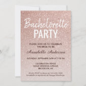 Pink Rose Gold Glitter Sparkle Bachelorette Party Kaart (Voorkant)