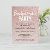 Pink Rose Gold Glitter Sparkle Bachelorette Party Kaart (Staand voorkant)