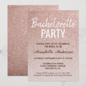 Pink Rose Gold Glitter Sparkle Bachelorette Party Kaart (Voorkant / Achterkant)