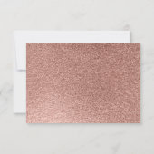 Pink Rose Gold Glitter Sparkle Dress Gown Script RSVP Kaartje (Achterkant)