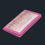 Pink Rose Gold Glitter & Sparkle Girly Drievoud Portemonnee<br><div class="desc">Roze Rose Gold Faux Dripping Glitter en Sparkle Elegant Nylon Wallet. Deze nylon portemonnee kan worden aangepast om uw voornaam op te nemen en maakt een geweldig meisjesverjaardagscadeau.</div>
