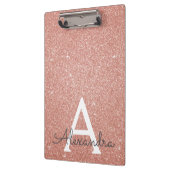 Pink Rose Gold Glitter & Sparkle Monogram School Klembord (Links)