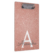 Pink Rose Gold Glitter & Sparkle Monogram School Klembord (Rechts)