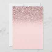 Pink Rose Gold Glitter Sparkle Sweet 16 Party Kaart (Achterkant)