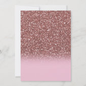 Pink Rose Gold Glitter Sprinkle Baby shower Uitnod Kaart (Achterkant)