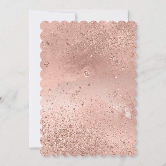 Pink Rose Gold Glitzy Sparkle vrijgezellenfeest Kaart (Achterkant)