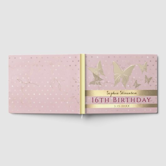 Pink Rose Gold Guest Book Gastenboek (Volledig)